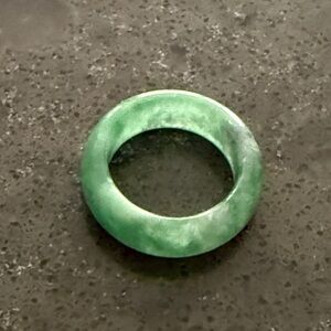 Green Jade Donut Ring - Classic Circular Statement